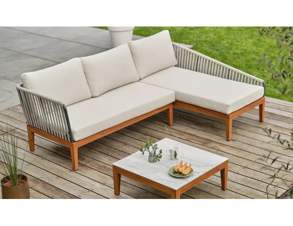 salon bas de jardin effet bois design ALPHI Remarquable