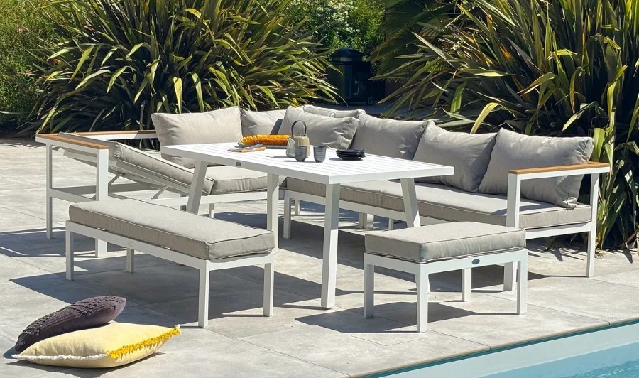 ensemble repas jardin blanc MAJARI Remarquable ensemble repas jardin blanc MAJARI Remarquable