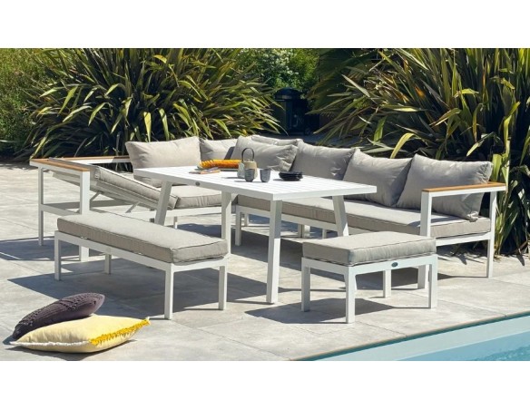ensemble repas jardin blanc MAJARI Remarquable