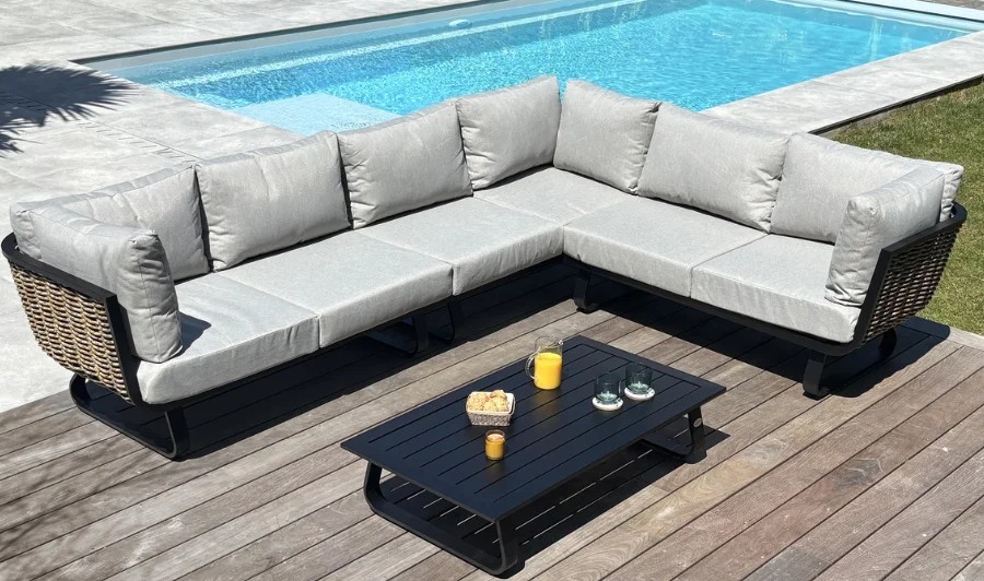 salon jardin noir KUMLA Remarquable salon jardin noir KUMLA Remarquable