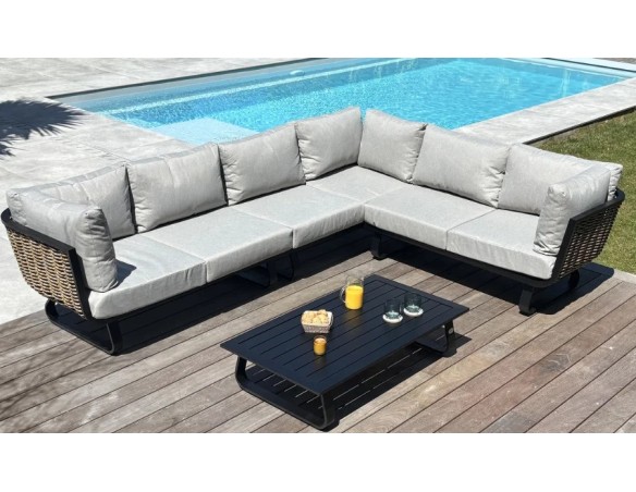 salon jardin noir KUMLA Remarquable