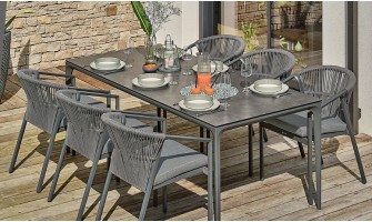 ensemble repas 6 places design anthracite céramique TIGUA