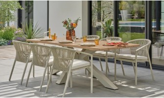 ensemble repas haut de gamme beige 6 places KELIA