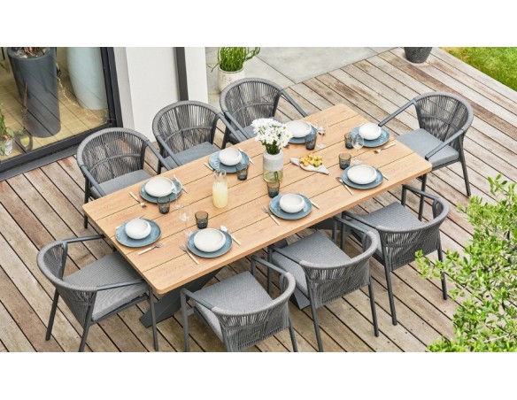 ensemble repas haut de gamme effet bois KELIA