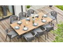ensemble repas haut de gamme effet bois KELIA