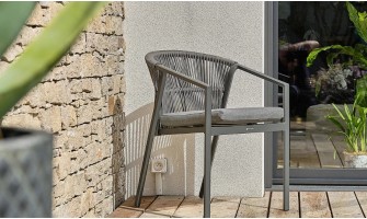 fauteuil jardin corde anthracite GAMBI