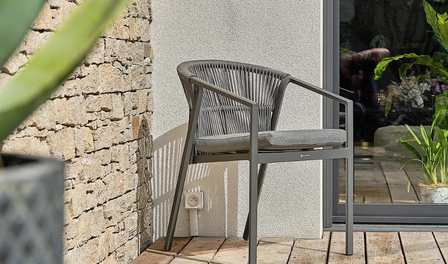 fauteuil jardin corde anthracite GAMBI
