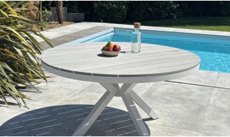 table de jardin blanche design ELBA Remarquable