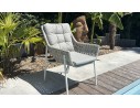 fauteuil blanc gris résine tressée ELBA Remarquable