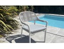 fauteuil jardin blanc gris corde ABELLA Remarquable