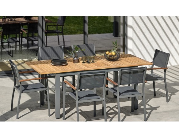 ensemble repas extérieur bois acacia 6 personnes ORSINO