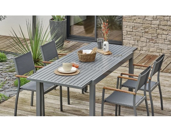 ensemble repas anthracite 4 à 6 personnes ORSINO Remarquable