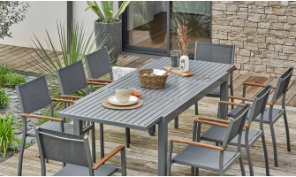 ensemble repas extensible 8 places alu ORSINO