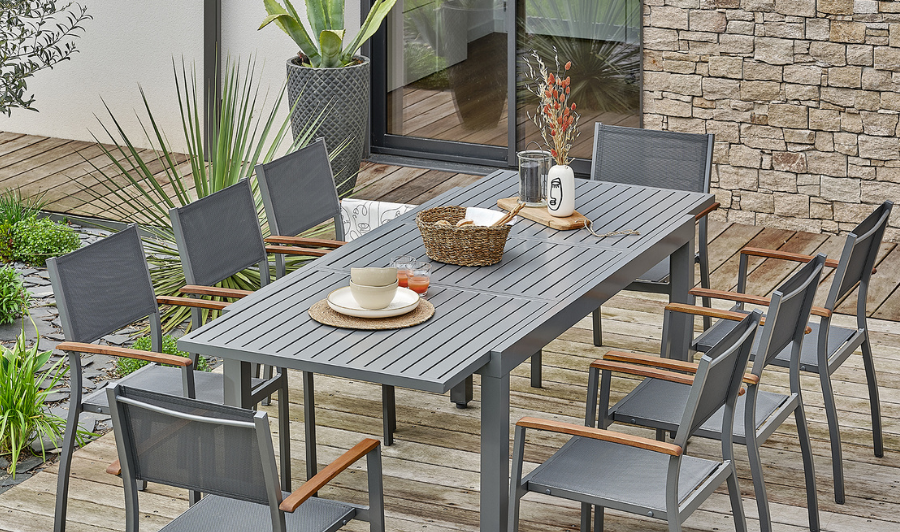 ensemble repas extensible 8 places alu ORSINO ensemble repas extensible 8 places alu ORSINO