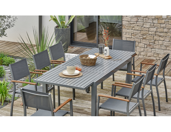 ensemble repas extensible 8 places alu ORSINO