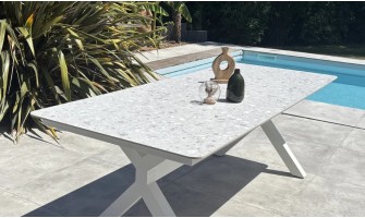 table blanche plateau terrazzo ABELLA