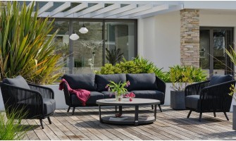 salon jardin noir luxe BIARRITZ DCB Garden