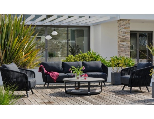 salon jardin noir luxe BIARRITZ DCB Garden