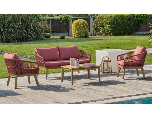 salon bas jardin rouge BAHIA DCB Garden