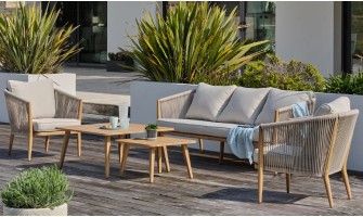 salon bas jardin design bohème écru 5 personnes DCB Garden
