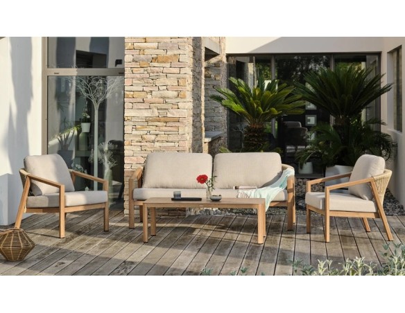salon bas alu effet bois corde GOYA DCB Garden