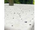 Table carrée de jardin BISTRO (70x70 cm) en acier noir et plateau terrazzo - BLANC