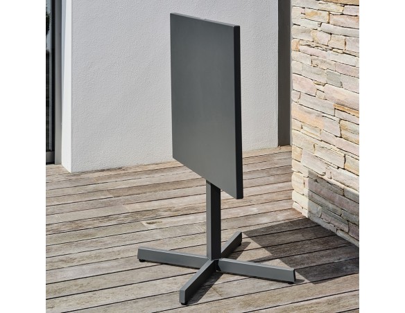 Guéridon de jardin Louise (70x70 cm) avec plateau pliant en acier - ANTHRACITE