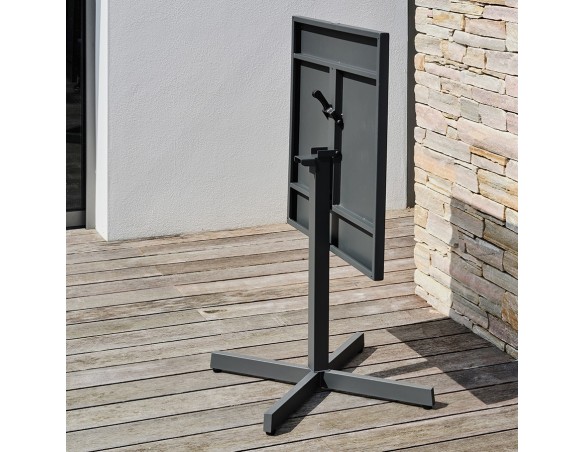 Guéridon de jardin Louise (70x70 cm) avec plateau pliant en acier - ANTHRACITE