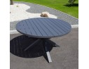 Table de jardin PELOSA (145/199X145 cm) en aluminium avec rallonge papillon - GRIS ANTHRACITE