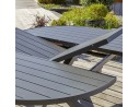 Table de jardin PELOSA (145/199X145 cm) en aluminium avec rallonge papillon - GRIS ANTHRACITE