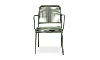 Fauteuil de jardin empilable MARCEAU en corde et acier - OLIVE