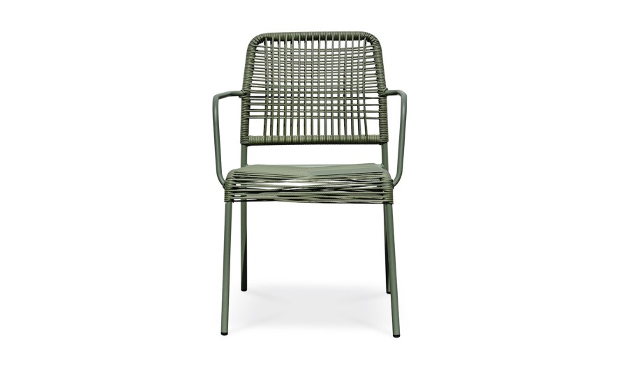 Fauteuil de jardin empilable MARCEAU en corde et acier - OLIVE