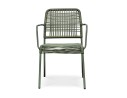 Fauteuil de jardin empilable MARCEAU en corde et acier - OLIVE