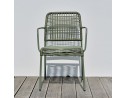 Fauteuil de jardin empilable MARCEAU en corde et acier - OLIVE