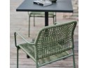 Fauteuil de jardin empilable MARCEAU en corde et acier - OLIVE