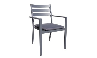 Fauteuil de jardin empilable PELOSA en aluminium - GRIS ANTHRACITE