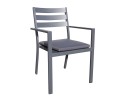 Fauteuil de jardin empilable PELOSA en aluminium - GRIS ANTHRACITE