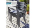 Fauteuil de jardin empilable PELOSA en aluminium - GRIS ANTHRACITE