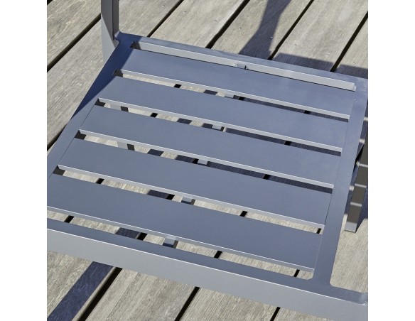 Fauteuil de jardin empilable PELOSA en aluminium - GRIS ANTHRACITE