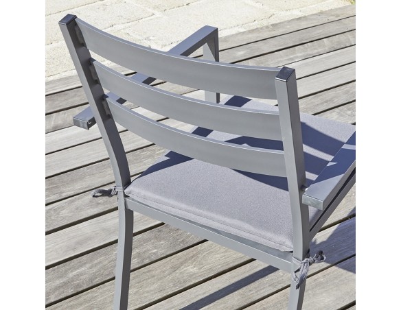 Fauteuil de jardin empilable PELOSA en aluminium - GRIS ANTHRACITE