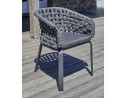 Fauteuil de jardin CAMARGUE en corde tissée et aluminium - GRIS ANTHRACITE