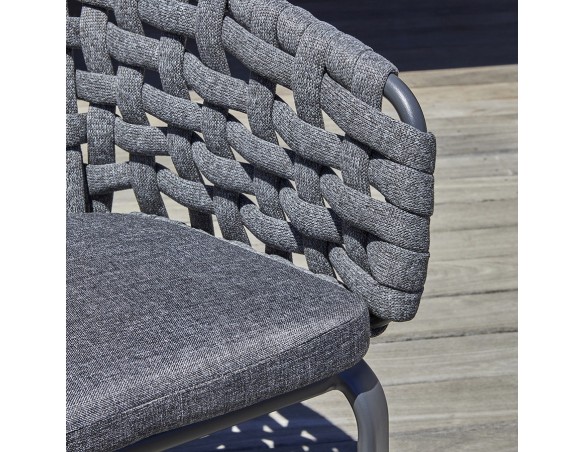 Fauteuil de jardin CAMARGUE en corde tissée et aluminium - GRIS ANTHRACITE