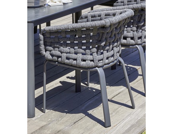 Fauteuil de jardin CAMARGUE en corde tissée et aluminium - GRIS ANTHRACITE