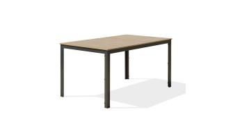 Table de jardin 6 places -Aluminium et polywood imitation bois - Boston