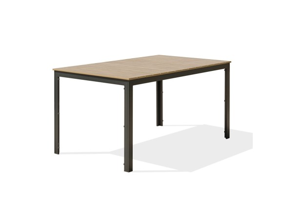Table de jardin 6 places -Aluminium et polywood imitation bois - Boston