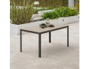 Table de jardin 6 places -Aluminium et polywood imitation bois - Boston