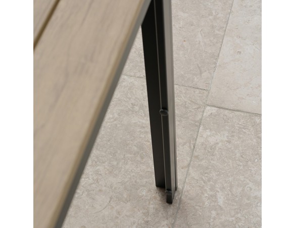 Table de jardin 6 places -Aluminium et polywood imitation bois - Boston