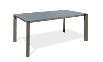 Table de jardin extensible aluminium et verre anthracite - Honfleur