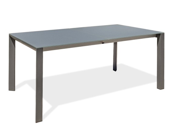Table de jardin extensible aluminium et verre anthracite - Honfleur
