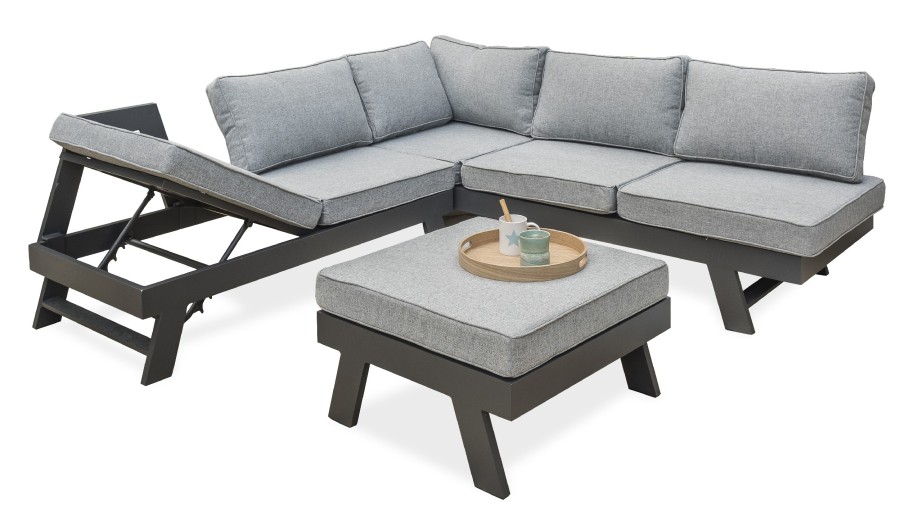 Salon de jardin bas fonctionnel et design New York - 5 /6 places